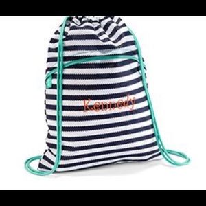 Cinch Sac - drawstring - blue/white stripe NIB